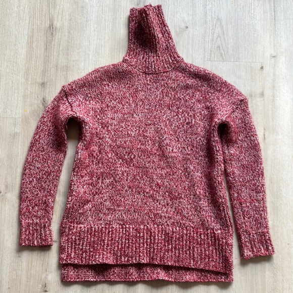 J. Crew Red Chunky Knit Turtleneck Sweater - Picture 1 of 3